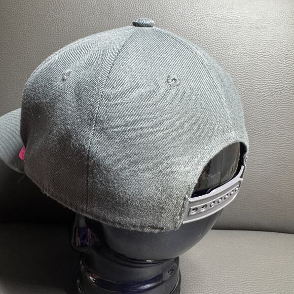 FINDLAY Logo Flat Bill Rope Snapback Hat Gray Neon Logo Hidden Pocket - Picture 5 of 6